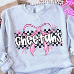Cheetahs Pink Bow with Checks Mascot DTF Transfer
