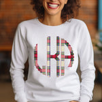 Custom Christmas Plaid Monogram DTF Transfer (leave initials in the note/personlize box with first initial first, last name initial middle and middle initial last)