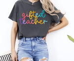 Colorful Cursive GIFTED TEACHER DTF Transfer