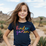 Colorful Cursive Kindergarten DTF Transfer