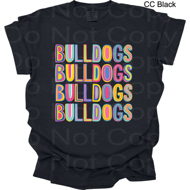 Colorful Stack Bulldogs DTF Transfer