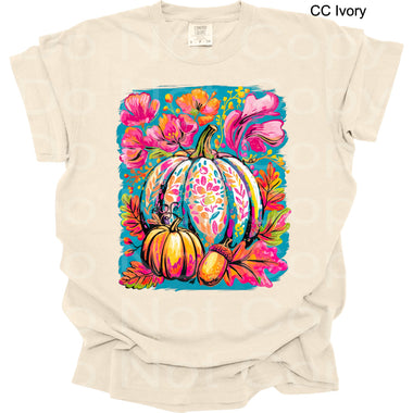 Colorful Boho Pumpkin DTF Transfer (E)