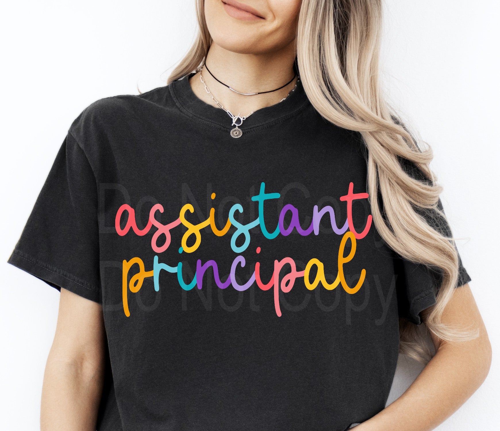 Assistant Cursive Font Colorful Cursive ASSISTANT PRINCIPAL DTF Transfer – Wills Creek Designs