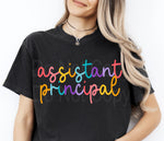 Colorful Cursive ASSISTANT PRINCIPAL DTF Transfer