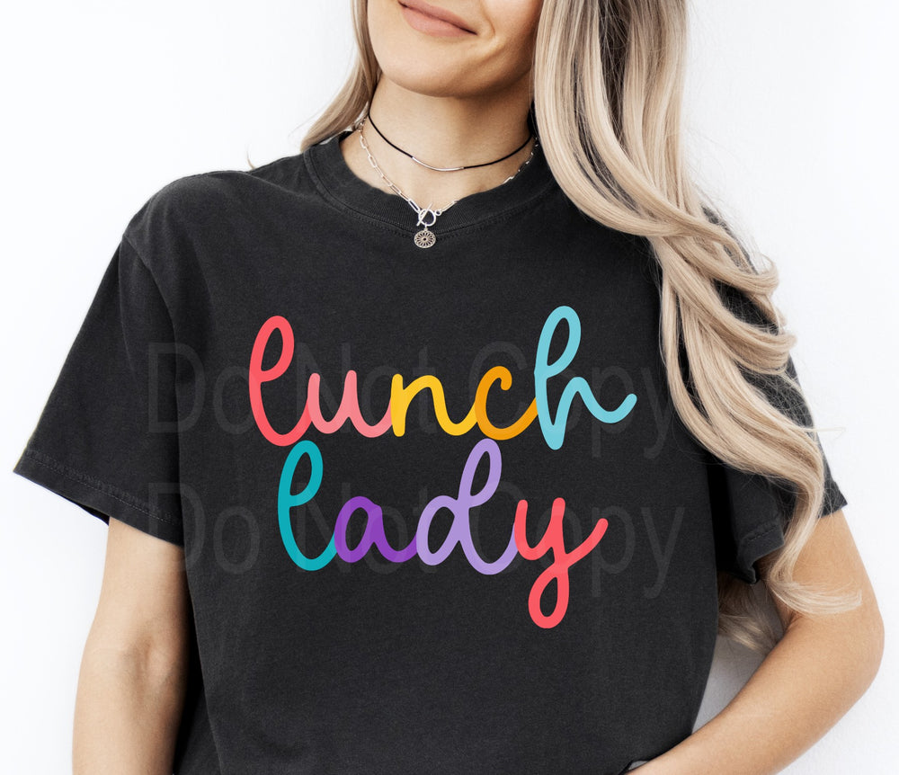 Colorful Cursive LUNCH LADY DTF Transfer – Wills Creek Designs