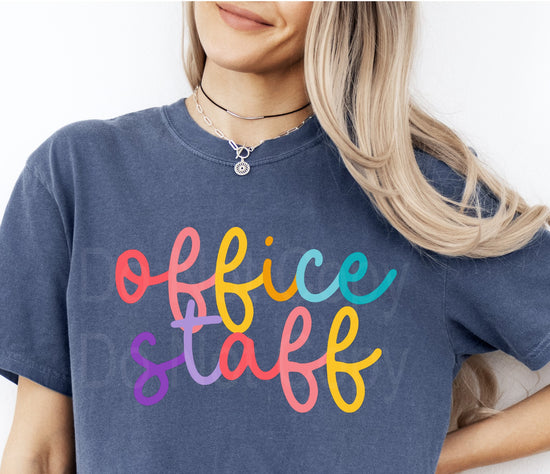 Colorful Cursive OFFICE STAFF DTF Transfer – Wills Creek Designs