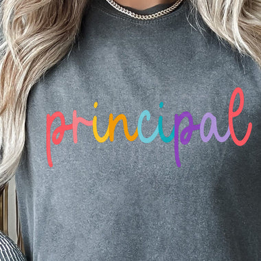 Colorful Cursive PRINCIPAL DTF Transfer