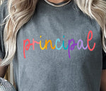 Colorful Cursive PRINCIPAL DTF Transfer