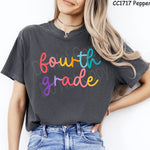 Colorful Cursive Fourth Grade DTF Transfer