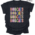 Colorful Stack Bobcats  DTF Transfer (DPD)