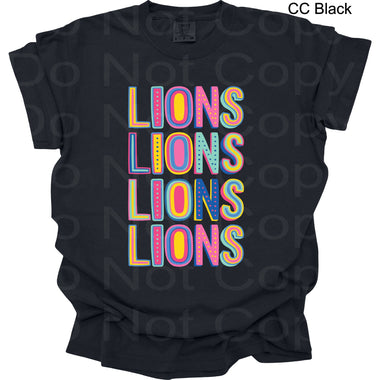 Colorful Stack Lions DTF Transfer (DPD)