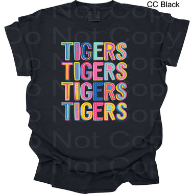 Colorful Stack Tigers DTF Transfer (DPD)
