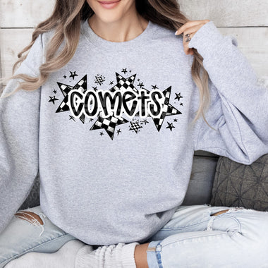 Comets Check Star Mascot DTF Transfer (E)