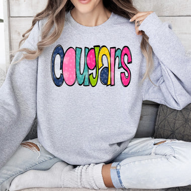 Bold Colorful Cougars DTF Transfer