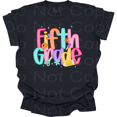 Fifth Grade Bright Frosted DTF Transfer (E)
