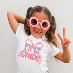 First Grade Pink Bow DTF Transfer (E)