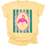 Flamingo with green Stripes DTF Transfer (CC)