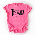 Funky Serif Black Trojans DTF Transfer