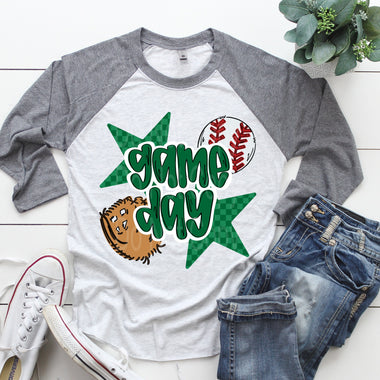 Gameday Baseball Dark Green DTF Transfer