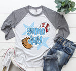 Gameday Baseball Columbia Blue DTF Transfer