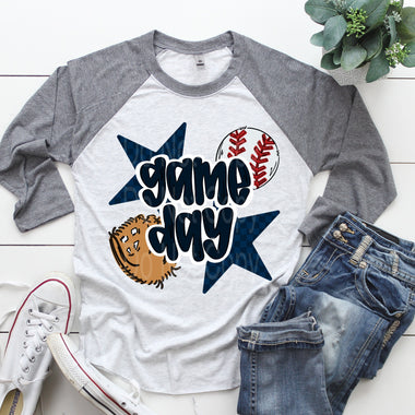 Gameday Baseball Navy  DTF Transfer
