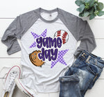 Gameday Baseball Purple DTF Transfer