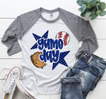 Gameday Baseball Royal and black DTF Transfer