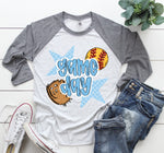 Gameday Softball Columbia Blue DTF Transfer