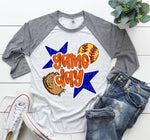 Gameday Softball Royal and Orange DTF Transfer