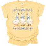 3 Geese with blue bows DTF Transfer (E)