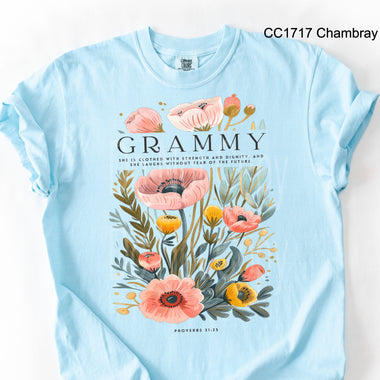 Grammy Poppy Flowers DTF Transfer