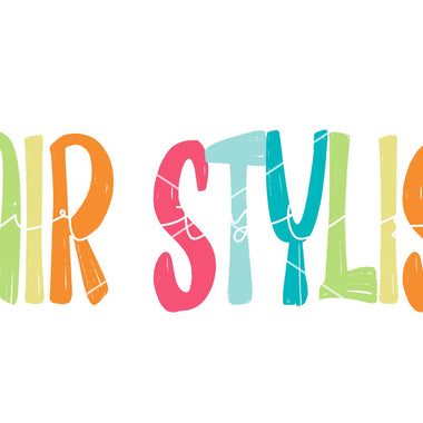 Hair Stylist Colorful Doodle Digital Download