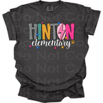 Hinton Elementary Mix Print Preppy Mascot DTF Transfer