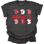 Hornets Red and White Helmets DTF Transfer (DB)