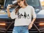 Cowboy in the Desert Scene Single Color Screen A1
