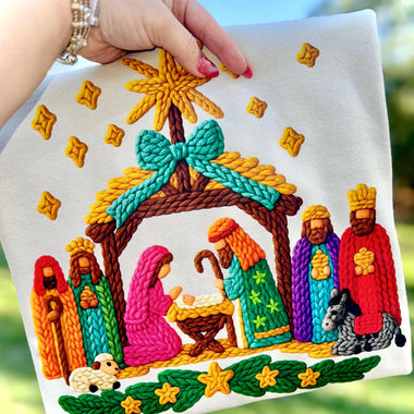 Nativity Faux Yarn Wholesale Tee