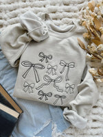 Bow Doodle Collage Wholesale Embroidered Sweatshirt