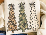 Leopard Camo Dot Christmas Trees Wholesale Sweatshirt