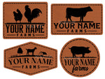 Add Your Business Name Farm Logo Leather Hat Patches