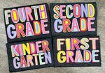 Colorful First Grade girl DTF Transfer