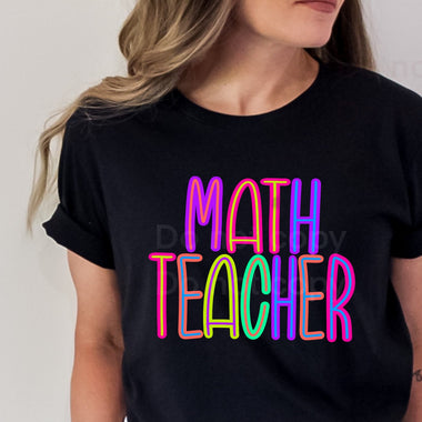 Bright Math Teacher DTF Transfer