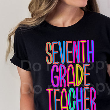 Bright Seventh Grade Teacher DTF Transfer