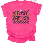 Kindergarten Black Check Smiley DTF Transfer (SCD)