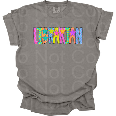 Preppy Bright Pattern Librarian DTF Transfer (AR)