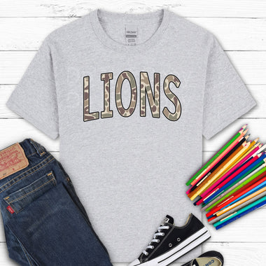 Lions Camo DTF Transfer (E)