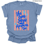 She Loves Jesus and America Too in Blue DTF Transfer (CC)