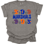 Marshals Orange and Royal Helmets DTF Transfer (DB)