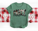Merry Christmas Cowprint DTF Transfer