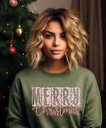 Merry Christmas Pink Blocks DTF Transfer