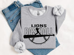 Lions Baseball BLACK INK DTF Transfer